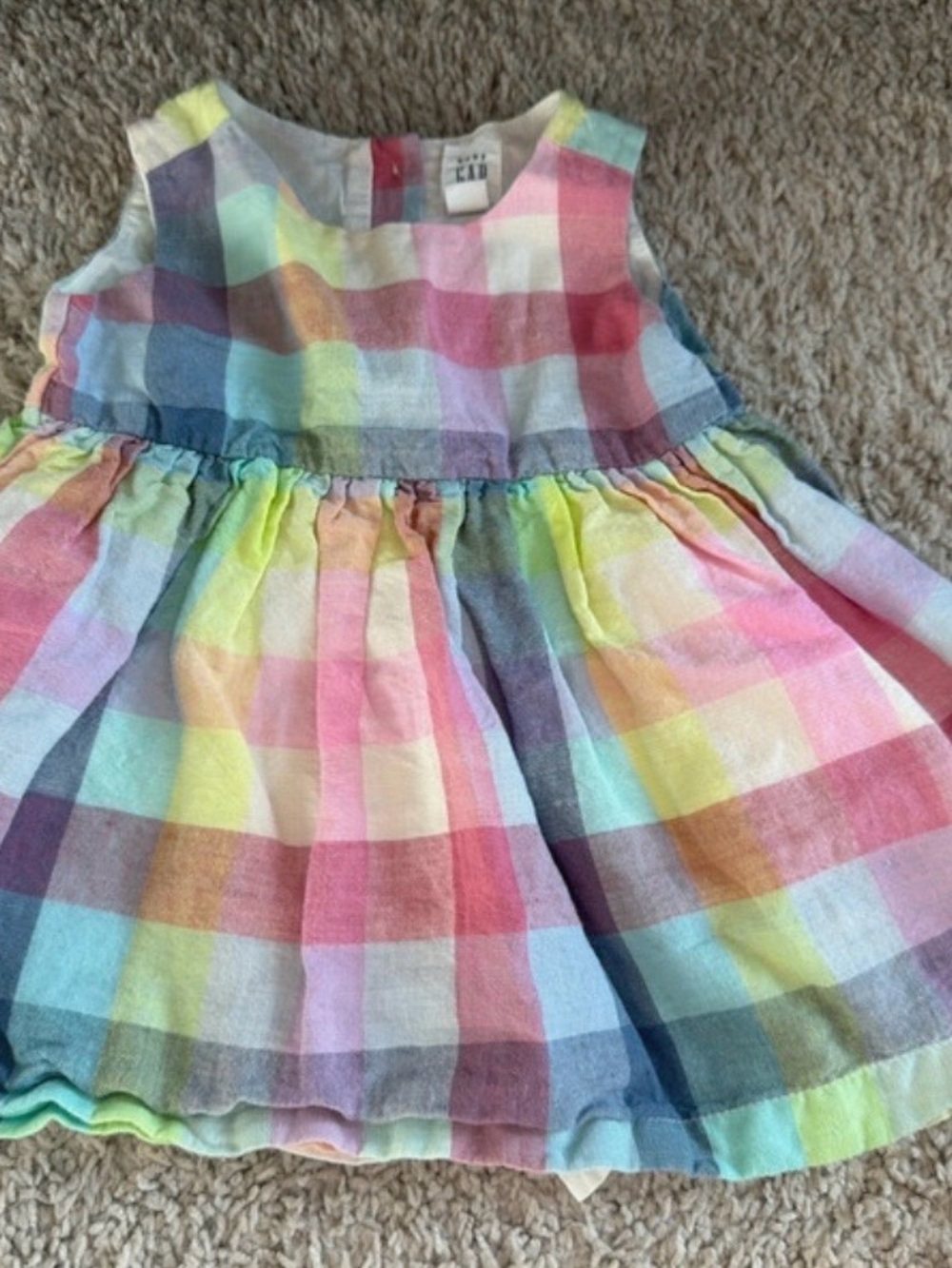 GAP Multicolor Plaid Cotton Dress - Pastel Rainbow